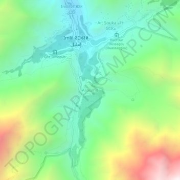 Aroumd topographic map, elevation, terrain
