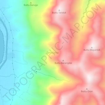 Sendana topographic map, elevation, terrain