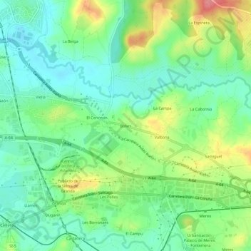 Bobes topographic map, elevation, terrain