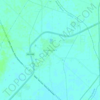 Hassangarh topographic map, elevation, terrain