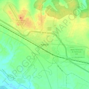 Kanksa topographic map, elevation, terrain