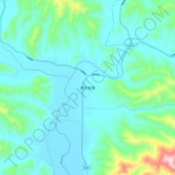 Huanghuadian topographic map, elevation, terrain