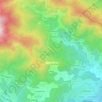 La Blache topographic map, elevation, terrain