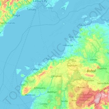 Cabgan Islet topographic map, elevation, terrain