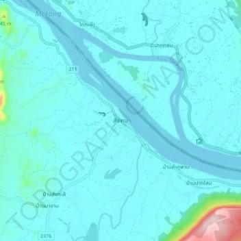 Sangkhom topographic map, elevation, terrain