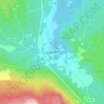 Saxdalen topographic map, elevation, terrain