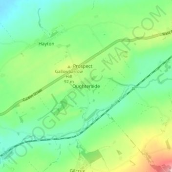 Oughterside topographic map, elevation, terrain