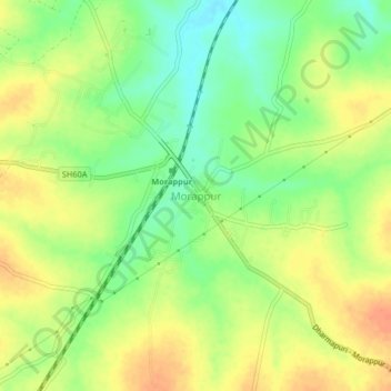 Morappur topographic map, elevation, terrain