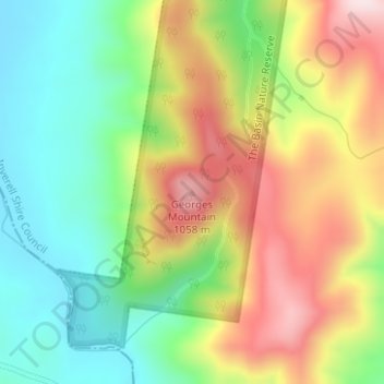 Georges Mountain topographic map, elevation, terrain