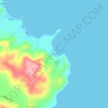Lamba topographic map, elevation, terrain
