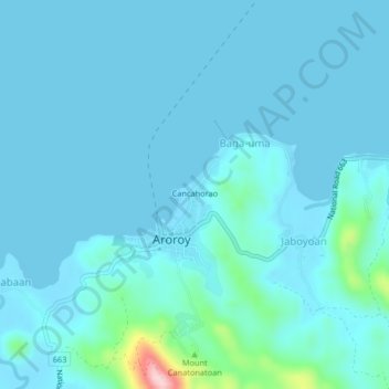 Managanaga topographic map, elevation, terrain
