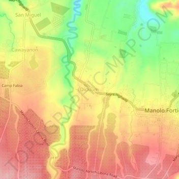Dicklum topographic map, elevation, terrain