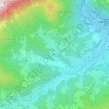 Kleinau topographic map, elevation, terrain