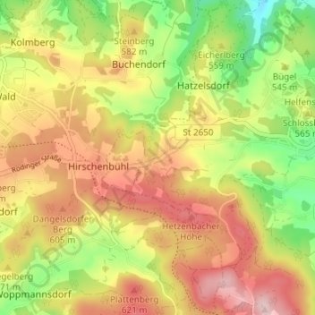Hetzenbach topographic map, elevation, terrain