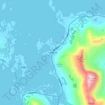 Ramberg topographic map, elevation, terrain