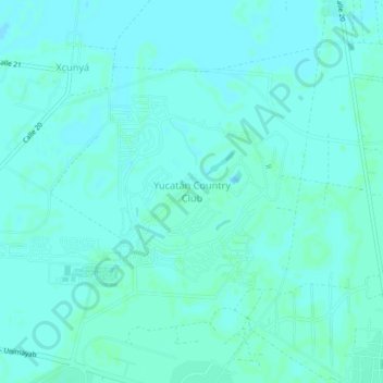 Yucatán Country Club topographic map, elevation, terrain