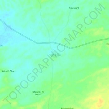 Kacholiya topographic map, elevation, terrain