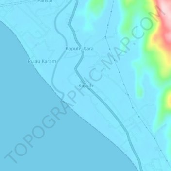 Kapuh topographic map, elevation, terrain