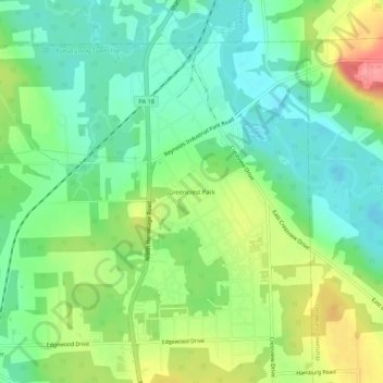 Greencrest Park topographic map, elevation, terrain