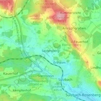Seidersberg topographic map, elevation, terrain