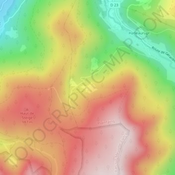 Pré Lallemand topographic map, elevation, terrain
