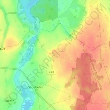 Friedrichsruh topographic map, elevation, terrain