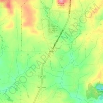 Ithaca topographic map, elevation, terrain