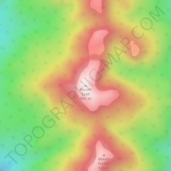 Mount Lyall topographic map, elevation, terrain