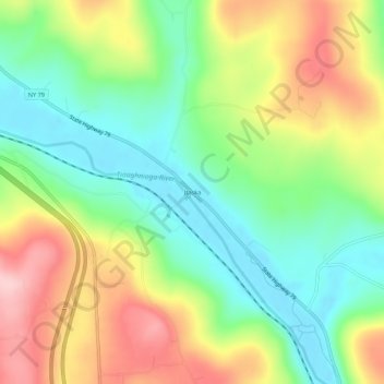 Itaska topographic map, elevation, terrain