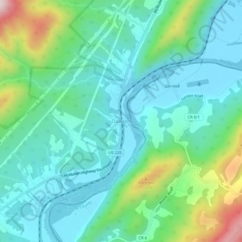 Dawson topographic map, elevation, terrain