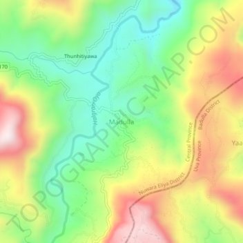 Madulla topographic map, elevation, terrain