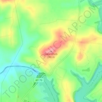 Sand Knob topographic map, elevation, terrain