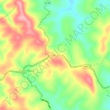 Suntikoppa topographic map, elevation, terrain