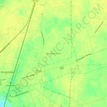 Woodland Acres topographic map, elevation, terrain