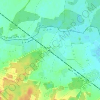 Klein Warnow topographic map, elevation, terrain