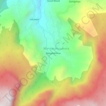 Deegalahinna topographic map, elevation, terrain