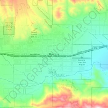 Banning topographic map, elevation, terrain