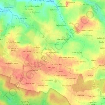 La Maison Neuve topographic map, elevation, terrain