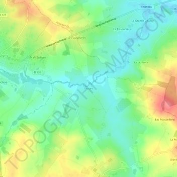 Thouet topographic map, elevation, terrain