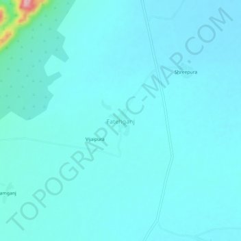 Fatehganj topographic map, elevation, terrain