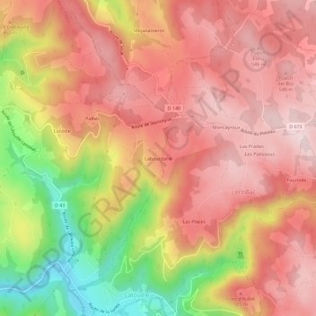 Labourdarie topographic map, elevation, terrain