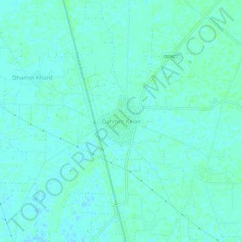 Dahmot Kalan topographic map, elevation, terrain