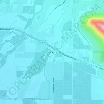 Minkler topographic map, elevation, terrain