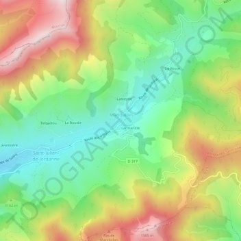 Mandailles topographic map, elevation, terrain