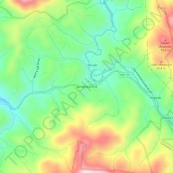 Whitehead Hill topographic map, elevation, terrain