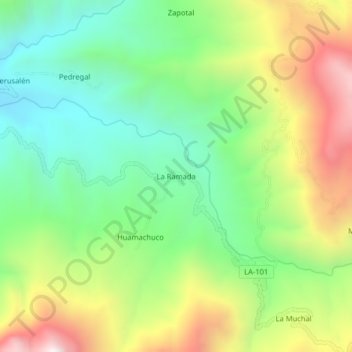 La Ramada topographic map, elevation, terrain