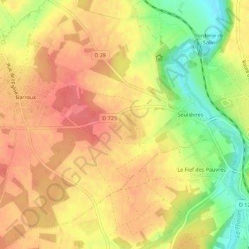 Coquine topographic map, elevation, terrain