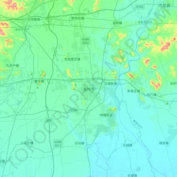 Luanzhou topographic map, elevation, terrain