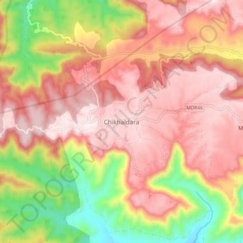 Chikhaldara topographic map, elevation, terrain
