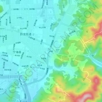 岭脚 topographic map, elevation, terrain